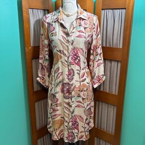 Utsa soft Floral Long Sleeve Dress - Multicolor